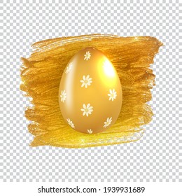Huevo de Pascua con salpicaduras de pintura y marco dorado. EPS10 de ilustración vectorial
