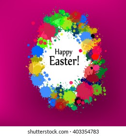 Easter Egg From The Paint Splatters. Vector