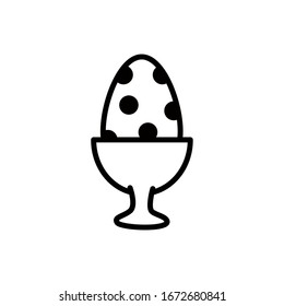 easter egg painted with balls line style vector illustration design