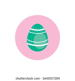easter egg painted with bars and points block style vector illustration design