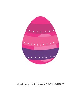 easter egg painted with bars and points flat style vector illustration design