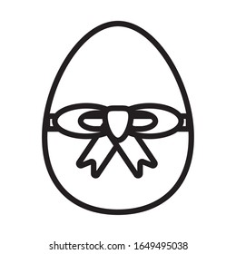 Huevo de Pascua pintado con un estilo de línea de arco ilustración vectorial