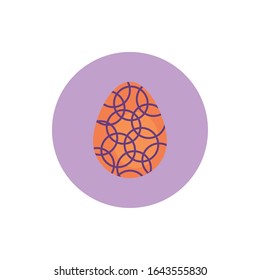 easter egg painted with circle pattern block style vector illustration design