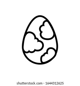 easter egg painted with clouds line style vector illustration design
