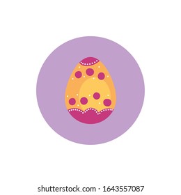 easter egg painted dotted block style vector illustration design