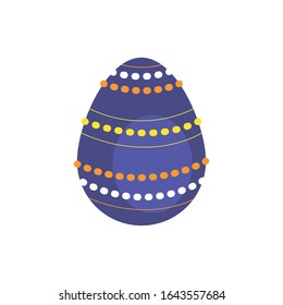 easter egg painted dotted flat style vector illustration design