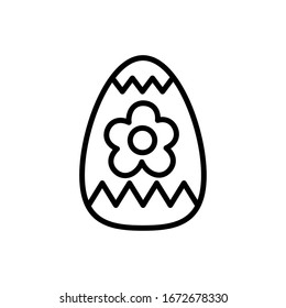 easter egg painted with flower line style vector illustration design
