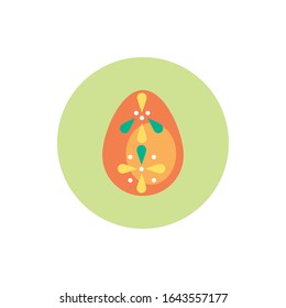 easter egg painted with flowers block style vector illustration design