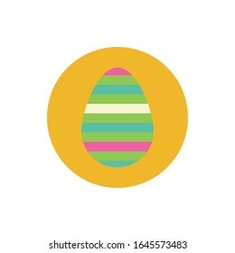 easter egg painted with flowers block and flat style vector illustration design