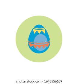 Huevo de Pascua pintado con el estilo de los bloques de conchas de la guirnalda Ilustración vectorial