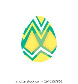 easter egg painted with geometric figures flat style vector illustration design