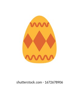 easter egg painted with geometric flat s flat style vector illustration design