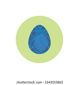 easter egg painted with geometric lines block style vector illustration design