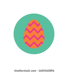 easter egg painted with geometric lines block and flat style vector illustration design