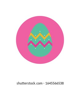 easter egg painted with geometric lines block and flat style vector illustration design