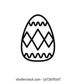 easter egg painted with geometric lines line style vector illustration design