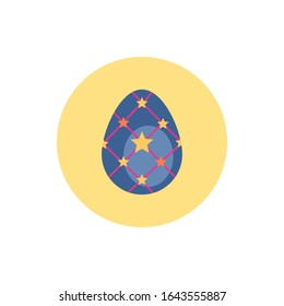 easter egg painted with stars block style vector illustration design