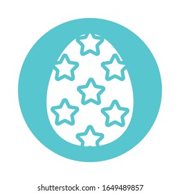 easter egg painted with stars block style vector illustration design