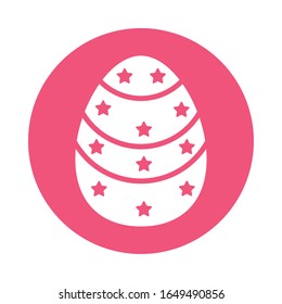 Huevo de Pascua pintado con estrellas estilo bloque diseño vectorial