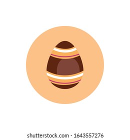 easter egg painted with stripes block style vector illustration design