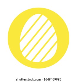 easter egg painted with stripes block style vector illustration design