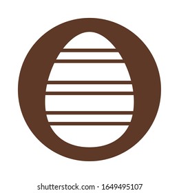 Huevo de Pascua pintado con rayas estilo bloque diseño vectorial