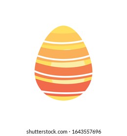 easter egg painted with stripes flat style vector illustration design