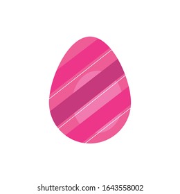 easter egg painted with stripes flat style vector illustration design