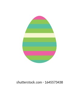 easter egg painted with stripes flat style vector illustration design