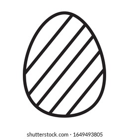 easter egg painted with stripes line style vector illustration design