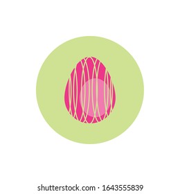easter egg painted with strokes block style vector illustration design