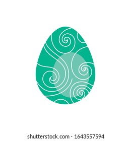 easter egg painted with strokes flat style vector illustration design