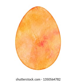 Easter egg painted in watercolor technique isolated on a white background. Beautiful festivу holiday design element. EPS10 vector.