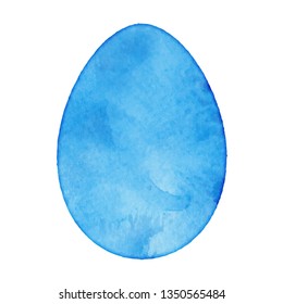 Easter egg painted in watercolor technique isolated on a white background. Beautiful festivу holiday design element. EPS10 vector.