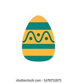 easter egg painted with waves flat s flat style vector illustration design
