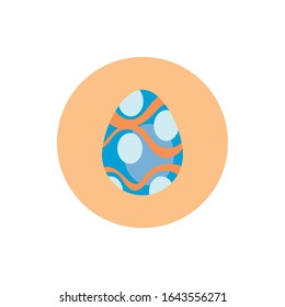 easter egg painted with waves stripes block style vector illustration design