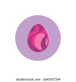 Huevo de Semana Santa pintado con ondas rayas estilo bloque ilustración vectorial diseño
