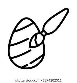 Easter egg painting outline icon. Painting colors on egg for Easter egg festival. Vector Illustration.