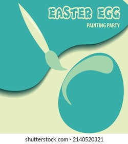 easter egg painting party social media post easter party banner template
