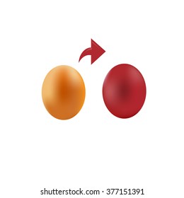 Easter egg painting, red arrow