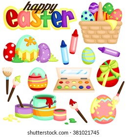 Easter Egg Painting Vector Set