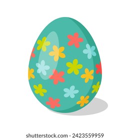 Easter Egg with pattern. Design elements for holiday cards. Happy Easter. Cartoon flat style Vector illustration. 