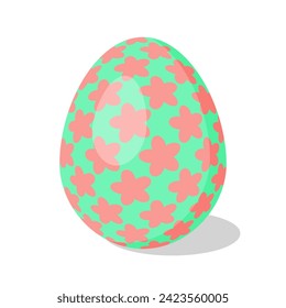 Easter Egg with pattern. Design elements for holiday cards. Happy Easter. Cartoon flat style Vector illustration. 