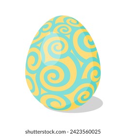 Easter Egg with pattern. Design elements for holiday cards. Happy Easter. Cartoon flat style Vector illustration. 