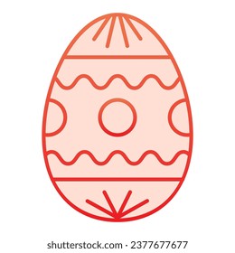 Easter egg with pattern gradient line icon. Traditional eggs gift with circles and waves outline style pictogram on white background. Easter holiday signs for mobile and web design. Vector graphics