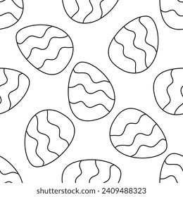 easter egg pattern hunting spring pattern textile line doodle