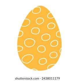 Easter Egg with Pattern Isolated on White background. Vector illustration in flat style for greeting card, invitation template, poster, background. sstkEaster