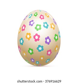 Easter Egg with Pattern Isolated on White Vector illustration