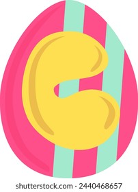 Easter Egg Pattern Letter Alphabet Vector Element