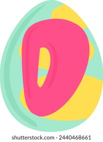 Easter Egg Pattern Letter Alphabet Vector Element